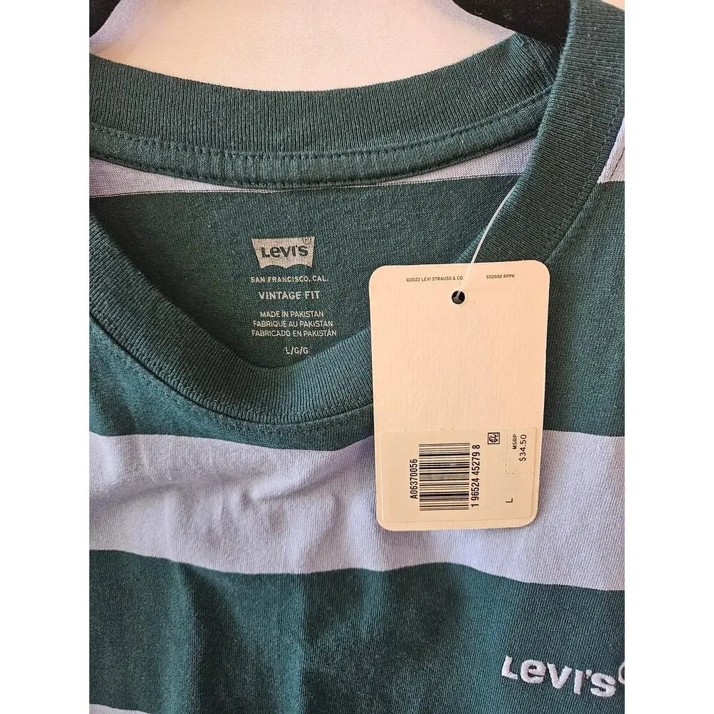 Levi's Shirts Stripes Button Up Blue Green Large Bundle